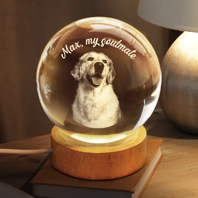 Family - Custom Photo Loving Family Siblings Besties - Personalized Crystal Globe Lamp