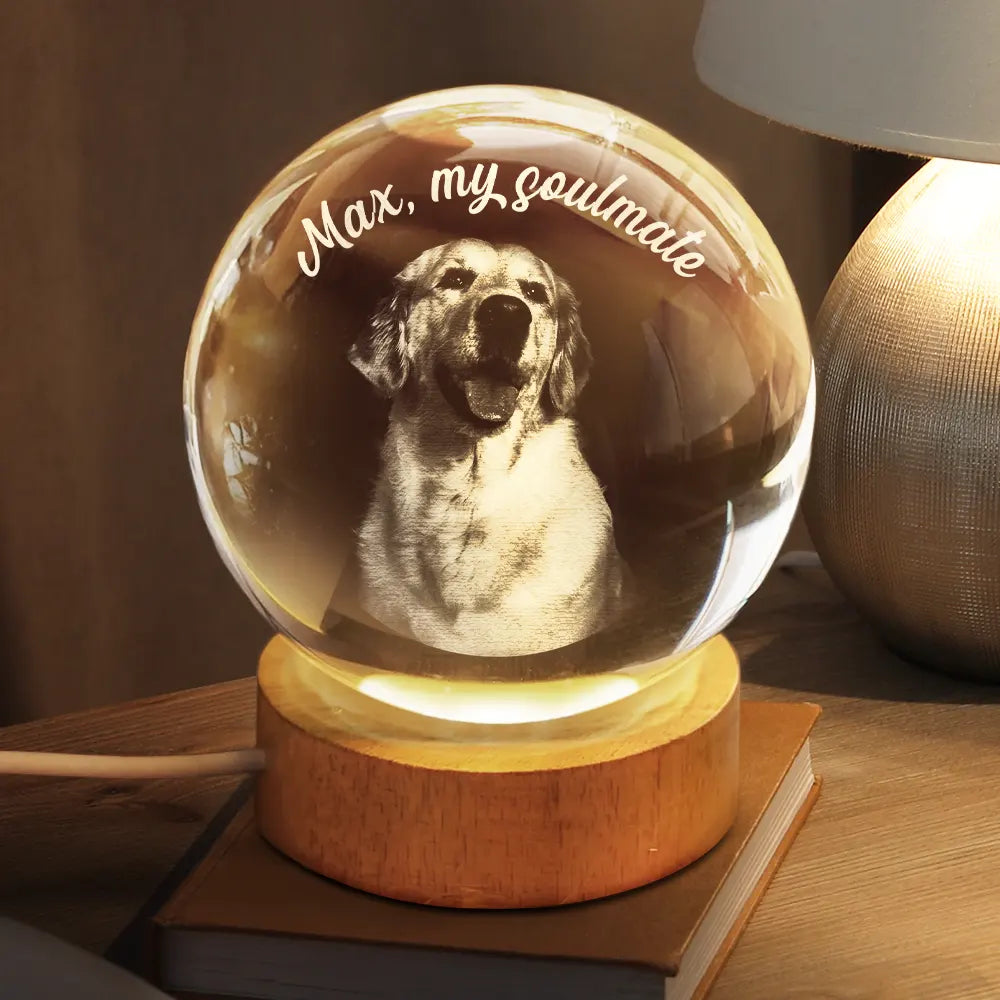 Family - Custom Photo Loving Family Siblings Besties - Personalized Crystal Globe Lamp