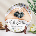 New baby,Love - Custom Photo Made With Love - Personalized Ceramic Plate