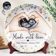 New baby,Love - Custom Photo Made With Love - Personalized Ceramic Plate