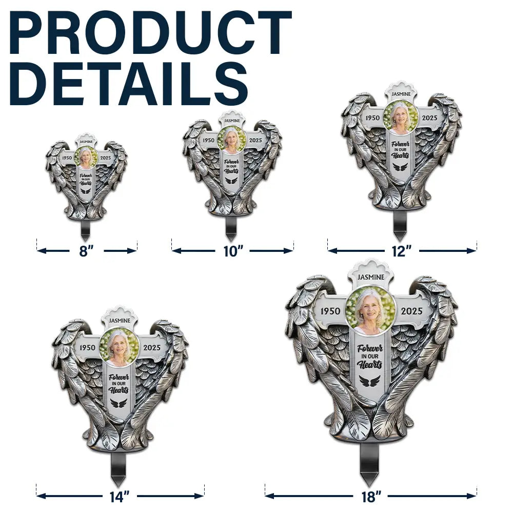 Family,Christian,Memorial,Parents,Gift For Grandparents - Custom Photo May God BLess You And Keep You - Personalized Metal Garden Stake