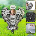 Family,Christian,Memorial,Parents,Gift For Grandparents - Custom Photo May God BLess You And Keep You - Personalized Metal Garden Stake