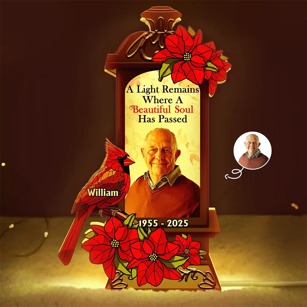 Custom Photo Memorial A Light Remains - Personalized Custom Shaped Light Box