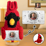 Family,Memorial,Sad - Custom Photo Memorial Always Loved Never Forgotten - Personalized Doll Crochet With Custom Card