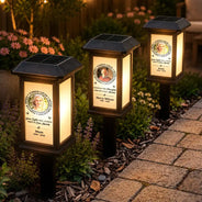 Christmas, Custom Photo, Sympathetic, Family, Memorial, Upload Full Photo - Custom Photo Memorial Always Loved Never Forgotten - Personalized Solar Garden Light