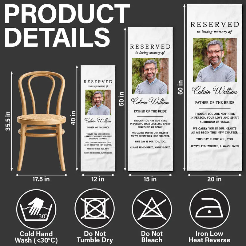 Sentimental,Custom Photo,Family,Wedding,Dynamic Photo - Custom Photo Memorial Always Remembered Always Loved - Personalized Chair Sign