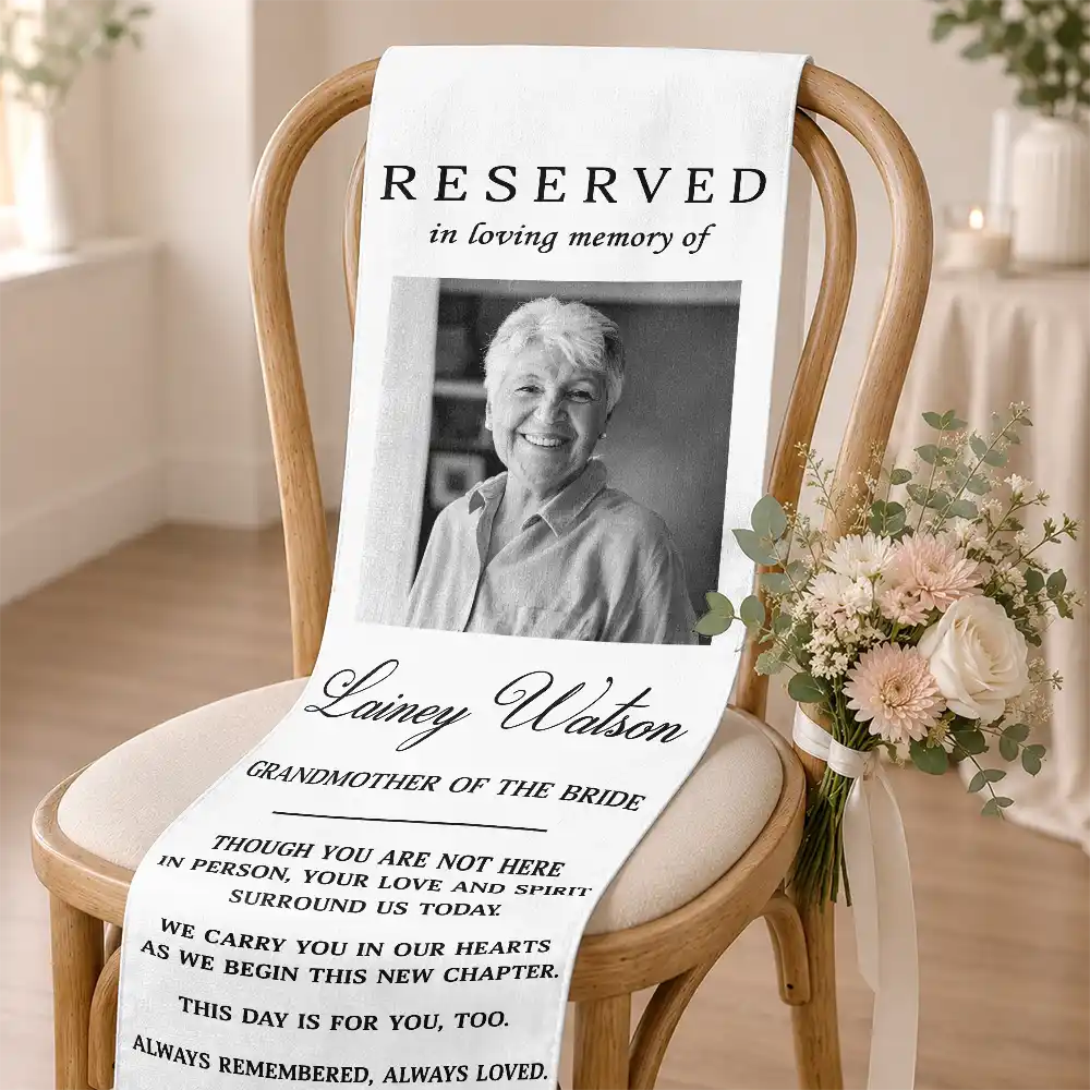 Sentimental,Custom Photo,Family,Wedding,Dynamic Photo - Custom Photo Memorial Always Remembered Always Loved - Personalized Chair Sign