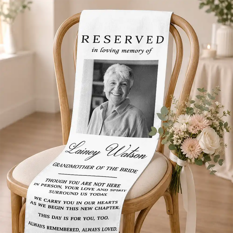 Sentimental,Custom Photo,Family,Wedding,Dynamic Photo - Custom Photo Memorial Always Remembered Always Loved - Personalized Chair Sign