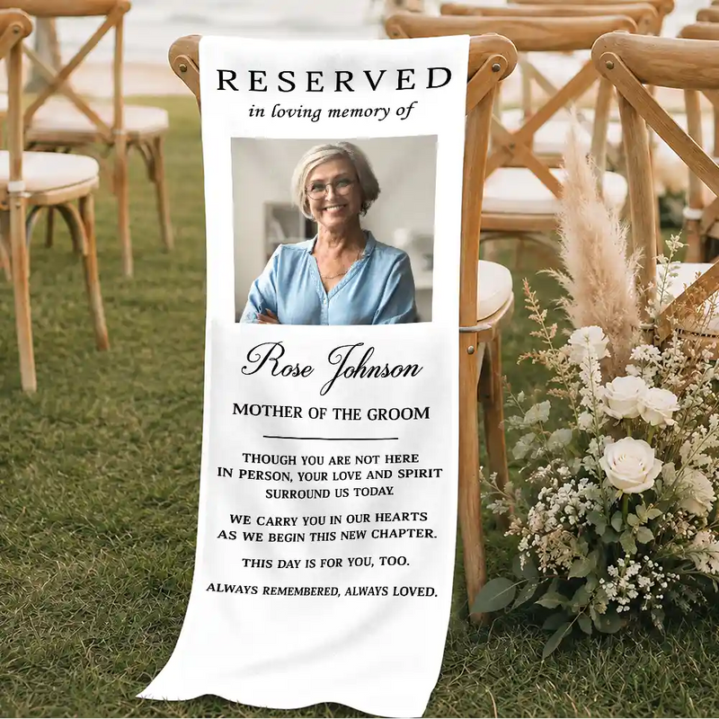 Sentimental,Custom Photo,Family,Wedding,Dynamic Photo - Custom Photo Memorial Always Remembered Always Loved - Personalized Chair Sign