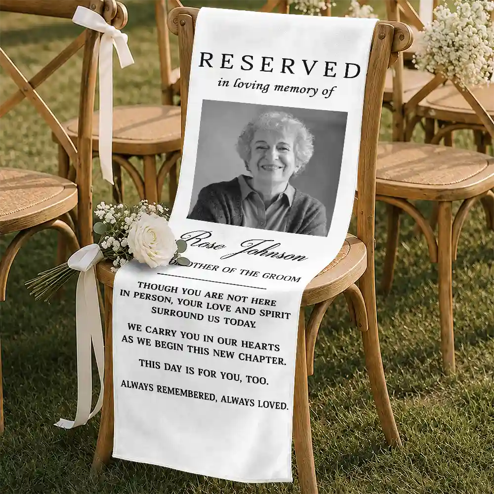 Sentimental,Custom Photo,Family,Wedding,Dynamic Photo - Custom Photo Memorial Always Remembered Always Loved - Personalized Chair Sign