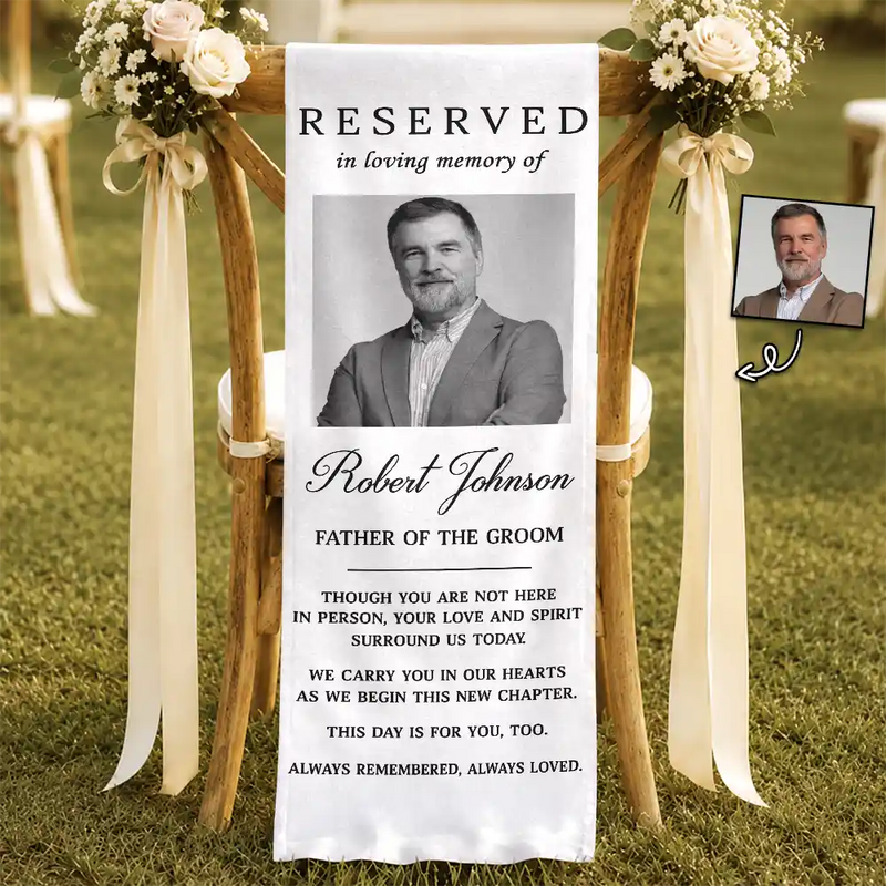 Sentimental,Custom Photo,Family,Wedding,Dynamic Photo - Custom Photo Memorial Always Remembered Always Loved - Personalized Chair Sign
