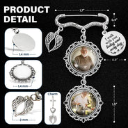 Custom Photo, Sympathetic, Gift For Yourself, Wedding, Dynamic Photo - Custom Photo Memorial Family Walk With Me Today - Personalized Lapel Pin