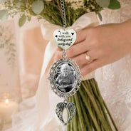 Custom Photo, Sympathetic, Gift For Yourself, Wedding, Dynamic Photo - Custom Photo Memorial Family Walk With Me Today - Personalized Wedding Charm