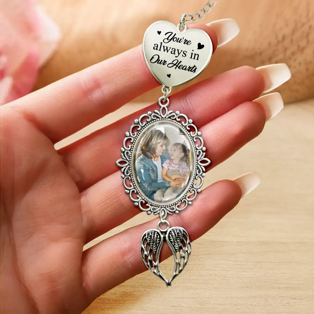 Custom Photo, Sympathetic, Gift For Yourself, Wedding, Dynamic Photo - Custom Photo Memorial Family Walk With Me Today - Personalized Wedding Charm