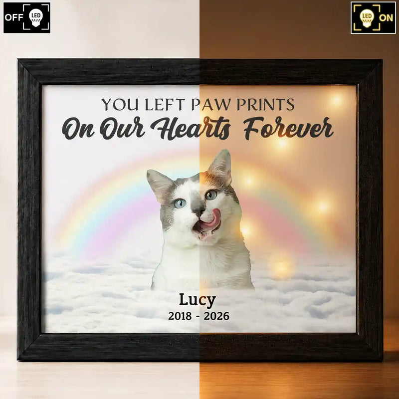 Christmas,Custom Photo,Sympathetic,Pet Lovers,Memorial,Remove BG Photo - Custom Photo Memorial Forever In My Heart - Personalized LED Light Shadow Box