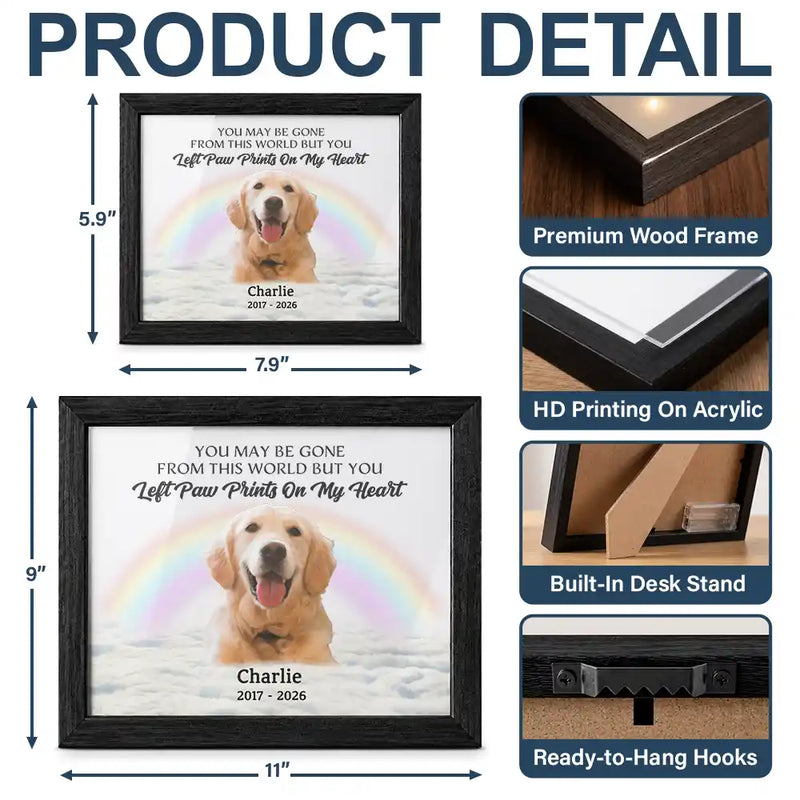 Christmas,Custom Photo,Sympathetic,Pet Lovers,Memorial,Remove BG Photo - Custom Photo Memorial Forever In My Heart - Personalized LED Light Shadow Box