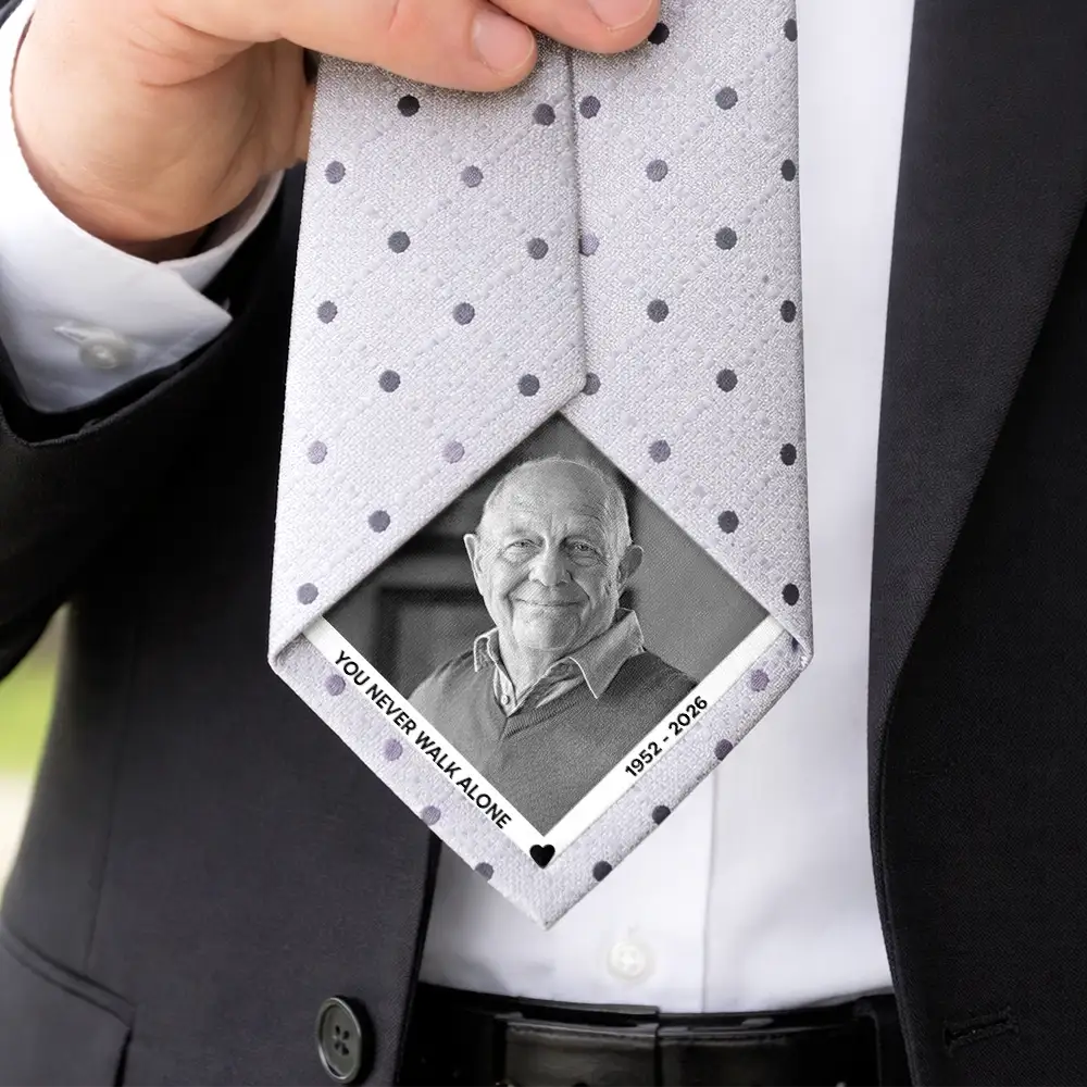 Memorial,Gift For Husband,Gift For Yourself,Gift For Men,Gift For Grandpa,Gift For Father,Gift For Brothers - Custom Photo Memorial I'm Always With You - Personalized Fabric Tie Patch