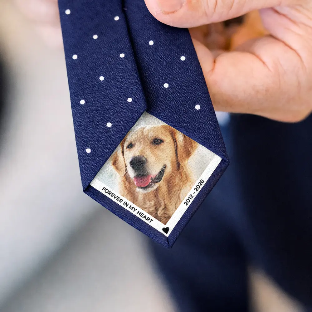 Memorial,Gift For Husband,Gift For Yourself,Gift For Men,Gift For Grandpa,Gift For Father,Gift For Brothers - Custom Photo Memorial I'm Always With You - Personalized Fabric Tie Patch