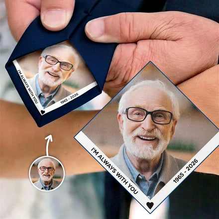 Custom Photo Memorial I'm Always With You - Personalized Fabric Tie Patch