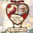 Top Market,Memorial Loved One,Christmas,Custom Photo,Cozy,Family,Memorial,Upload Full Photo - Custom Photo Memorial I'm Always With You - Personalized Wooden Ornament With Tag