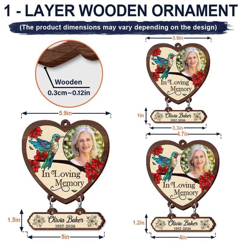 Top Market,Memorial Loved One,Christmas,Custom Photo,Cozy,Family,Memorial,Upload Full Photo - Custom Photo Memorial I'm Always With You - Personalized Wooden Ornament With Tag