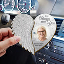 Family, Memorial, Sad - Custom Photo Memorial I'm Always With You Angel Wings - Personalized Custom Shaped Car Visor Clip