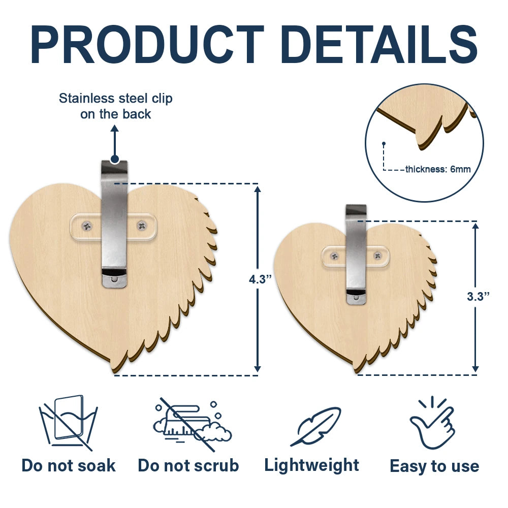 Family, Memorial, Sad - Custom Photo Memorial I'm Always With You Angel Wings - Personalized Custom Shaped Car Visor Clip