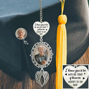 Custom Photo,Memorial,Graduation,Family,Sad - Custom Photo Memorial If Heaven Weren't So Far Away - Personalized Graduation Tassel Charm