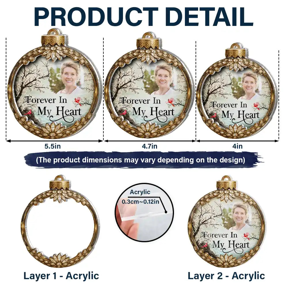 Memorial Loved One,Christmas,Custom Photo,Sympathetic,Family,Memorial,Upload Full Photo - Custom Photo Memorial Loved One I'm Always With You - Personalized Custom Shaped Acrylic Ornament