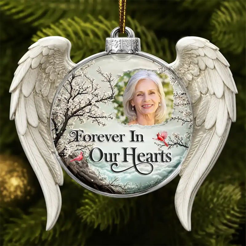 Memorial Loved One,Christmas,Custom Photo,Sympathetic,Family,Memorial,Upload Full Photo - Custom Photo Memorial Loved One I'm Always With You - Personalized Embossed Ornament