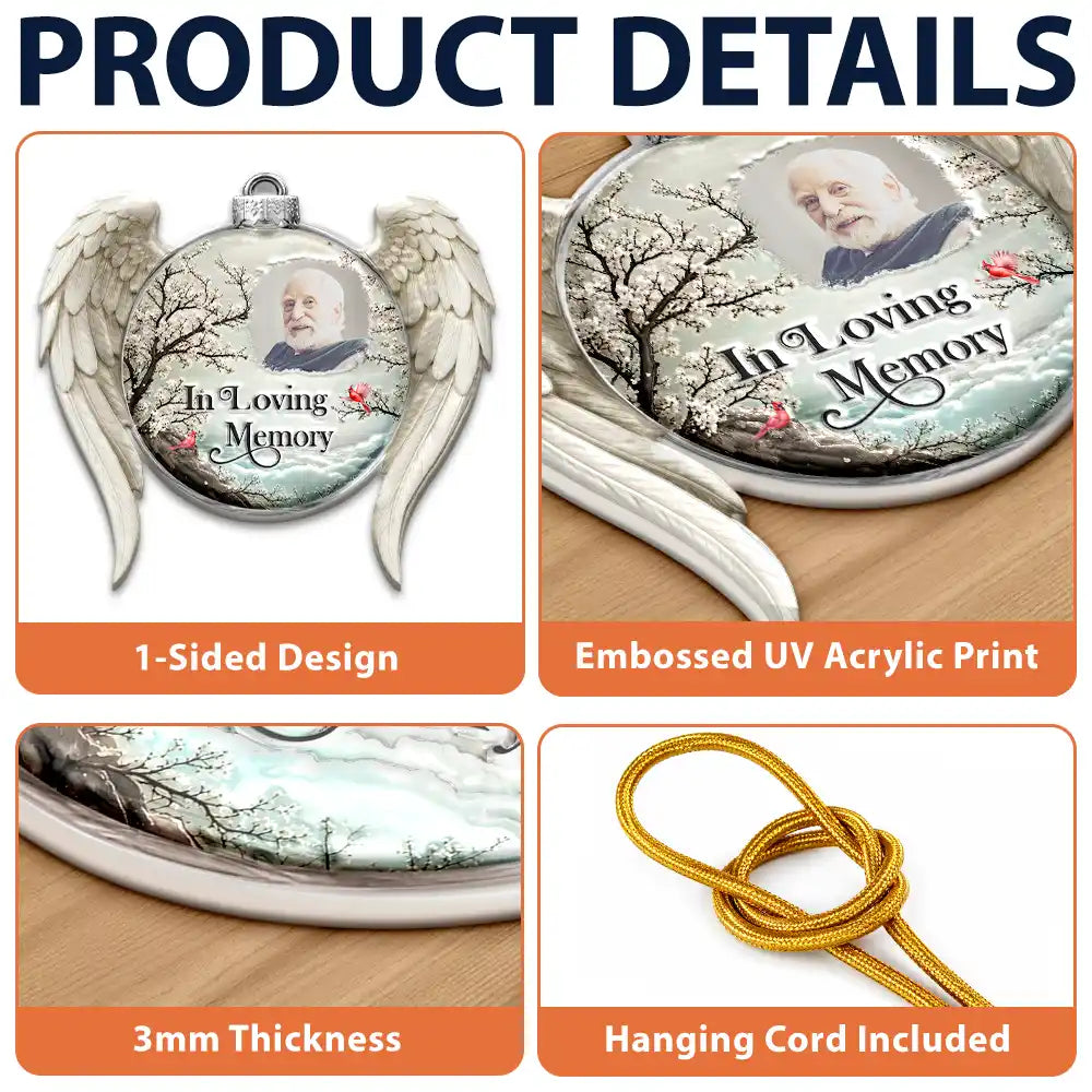 Memorial Loved One,Christmas,Custom Photo,Sympathetic,Family,Memorial,Upload Full Photo - Custom Photo Memorial Loved One I'm Always With You - Personalized Embossed Ornament