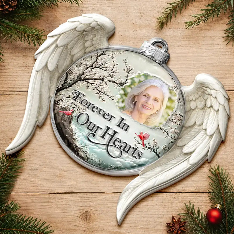 Memorial Loved One,Christmas,Custom Photo,Sympathetic,Family,Memorial,Upload Full Photo - Custom Photo Memorial Loved One I'm Always With You - Personalized Embossed Ornament