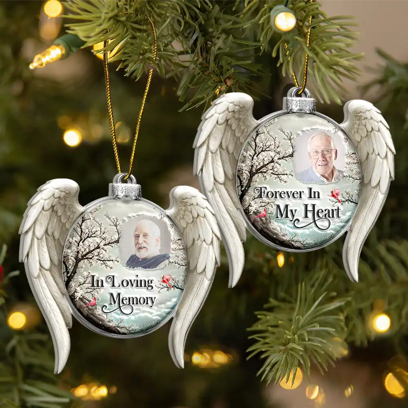 Memorial Loved One,Christmas,Custom Photo,Sympathetic,Family,Memorial,Upload Full Photo - Custom Photo Memorial Loved One I'm Always With You - Personalized Embossed Ornament