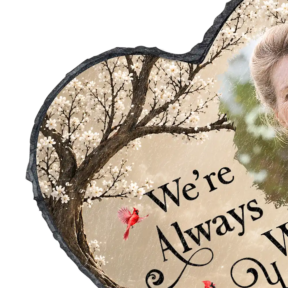 Memorial Loved One, Christmas, Custom Photo, Sympathetic, Family, Memorial, Upload Full Photo - Custom Photo Memorial Loved One I'm Always With You - Personalized Heart Memorial Garden Stone