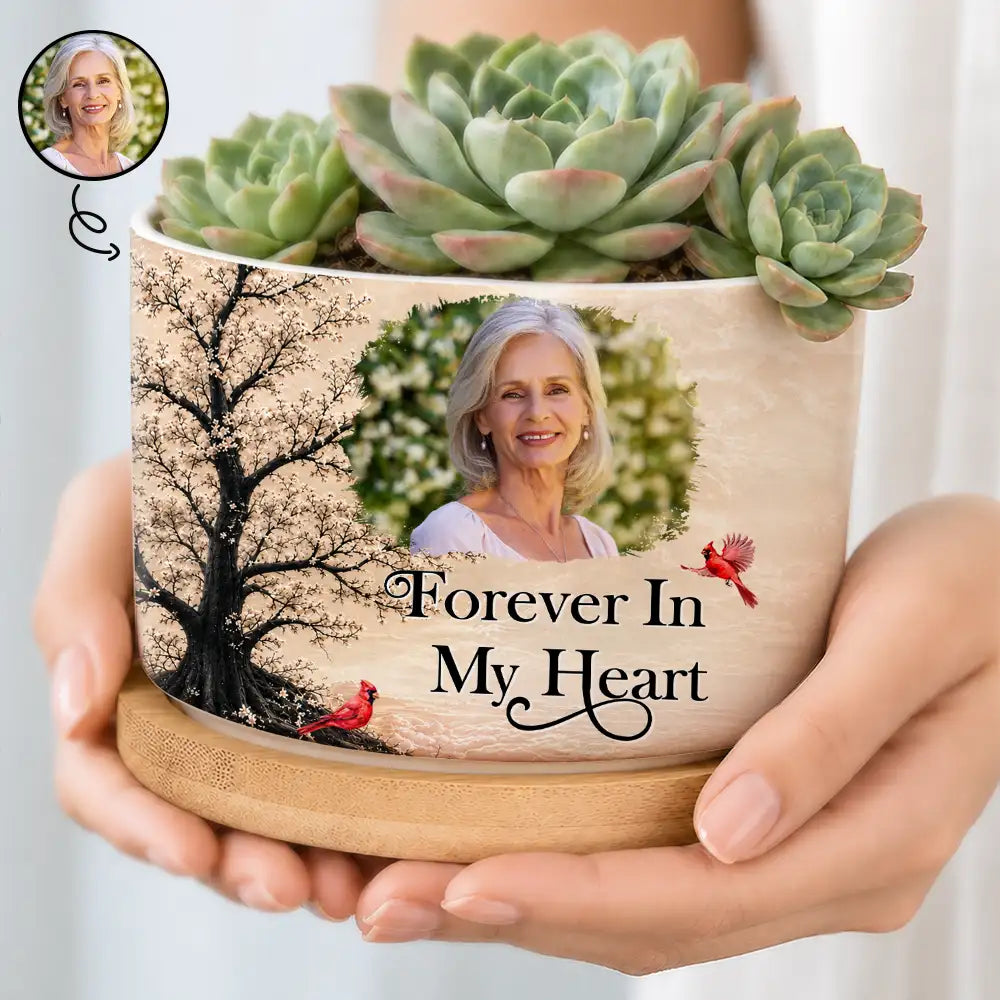 Memorial Loved One,Christmas,Custom Photo,Sympathetic,Family,Memorial,Upload Full Photo - Custom Photo Memorial Loved One I'm Always With You - Personalized Plant Pot