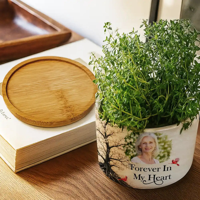 Memorial Loved One,Christmas,Custom Photo,Sympathetic,Family,Memorial,Upload Full Photo - Custom Photo Memorial Loved One I'm Always With You - Personalized Plant Pot