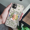 Memorial,Custom Photo,Family,Sad,Gift For Grandparents,Parents - Custom Photo Memorial My Mind Still Talks To You - Personalized Clear Phone Case