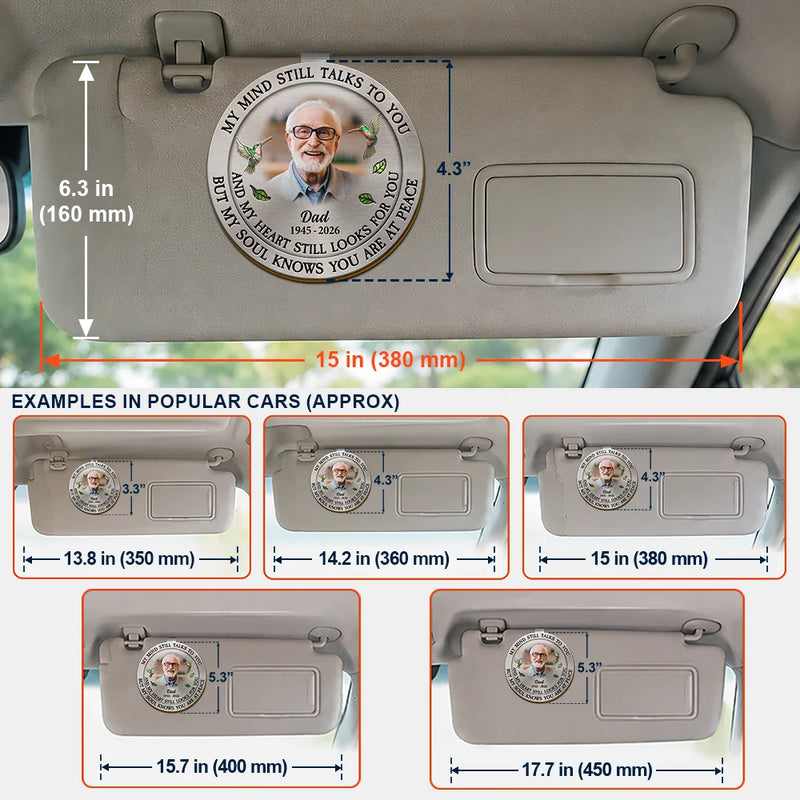 Custom Photo Memorial My Mind Still Talks To You - Personalized Custom Shaped Car Visor Clip