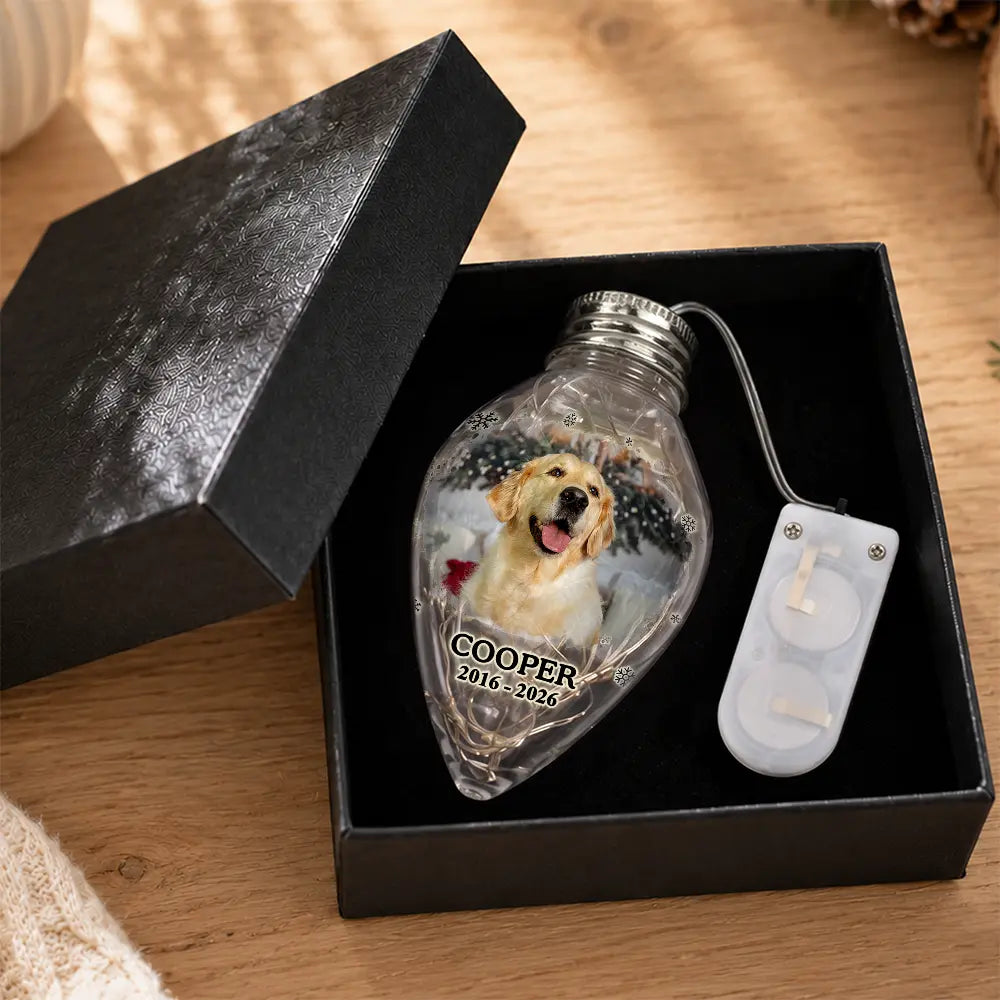 Christmas,Custom Photo,Sympathetic,Pet Lovers,Memorial,Upload Full Photo - Custom Photo Memorial Pet Always Shines In My Heart - Personalized Chili Bulb LED Light