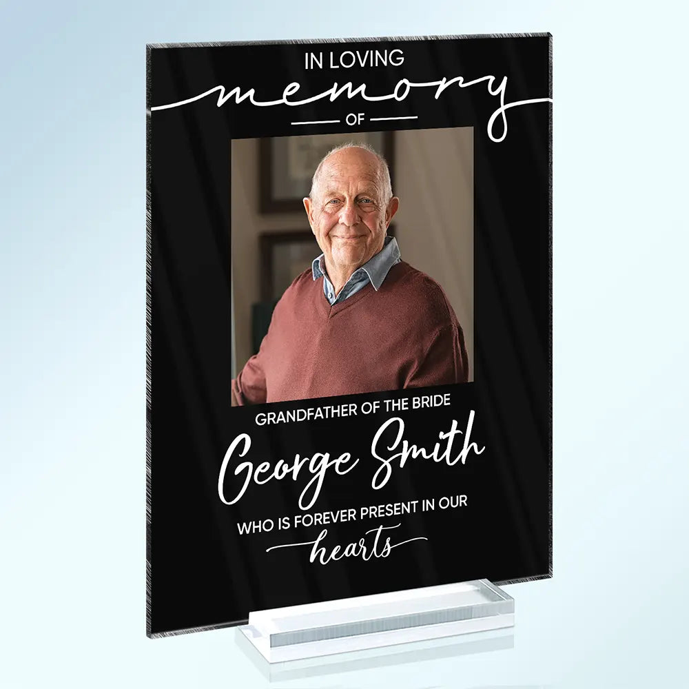 Custom Photo, Gift For Couples, Top Market, Wedding, Sympathetic, Upload Full Photo - Custom Photo Memorial Wedding Reserved In Loving Memory - Personalized Vertical Rectangle Acrylic Plaque