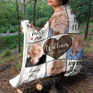 Custom Photo, Memorial, Family, Sad - Custom Photo Memorial When You Miss Me - Personalized Fleece Blanket, Sherpa Blanket