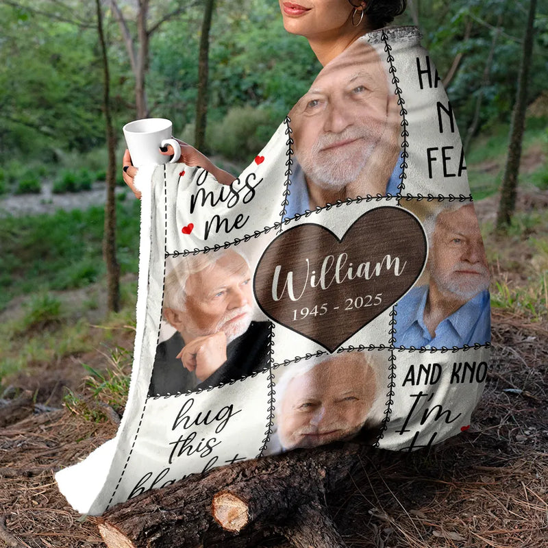 Custom Photo, Memorial, Family, Sad - Custom Photo Memorial When You Miss Me - Personalized Fleece Blanket, Sherpa Blanket