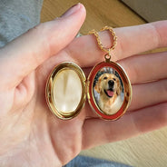 Memorial,Custom Photo,Love - Custom Photo Memorial You Never Walk Alone - Personalized Locket Necklace