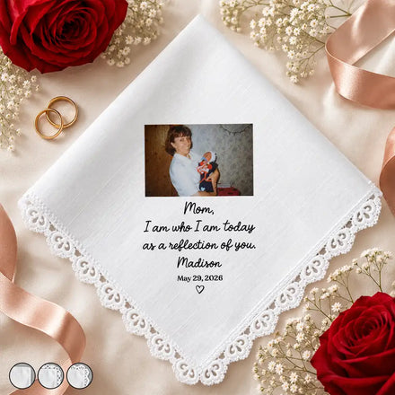 Custom Photo Mom Dad Of Bride Groom - Personalized Handkerchief