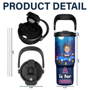 Gift For Kids,Gift For Grandkids,Happy,Back To School - Custom Photo Monogram Kid Toy Car - Personalized 30oz Tumbler With Handle