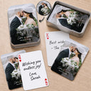Custom Photo,Romantic,Gift For Couples,Wedding,Upload Full Photo,Monogram - Custom Photo Monogram Wedding Engagement Signing Book - Personalized Playing Cards