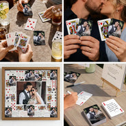 Custom Photo,Romantic,Gift For Couples,Wedding,Upload Full Photo,Monogram - Custom Photo Monogram Wedding Engagement Signing Book - Personalized Playing Cards