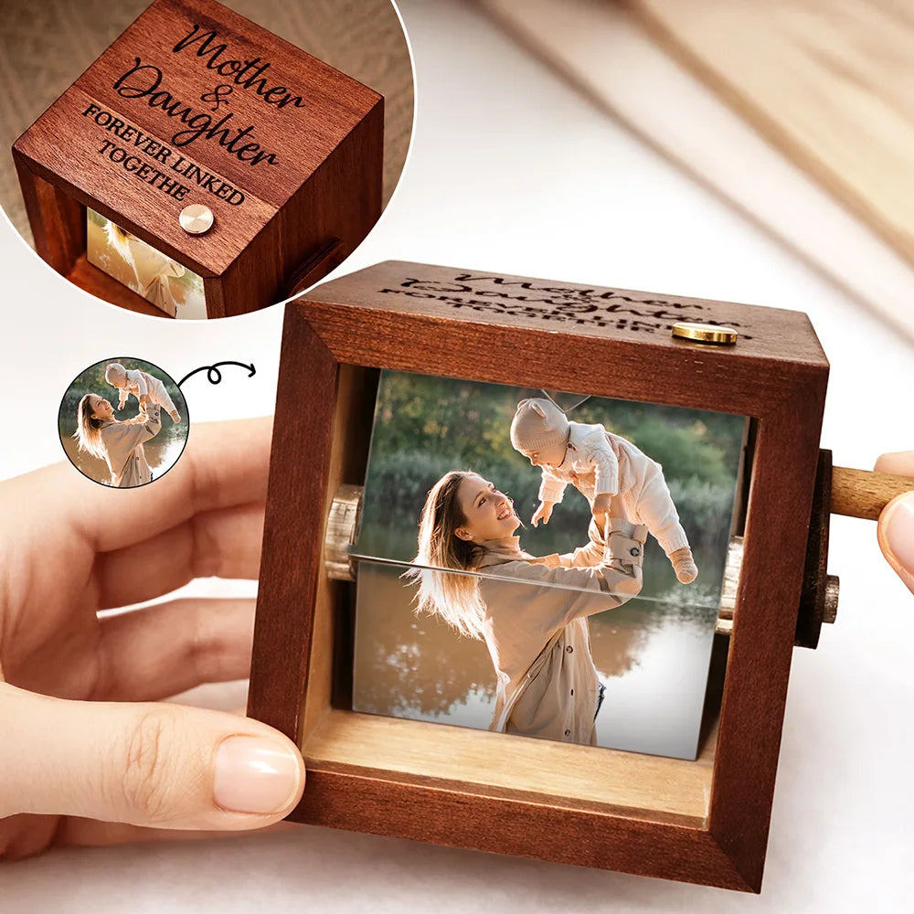 Custom Photo Mother & Daughter Forever Linked Together - Personalized Flipbook Frame Animation Machine