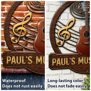 Top Market,Guitar,Gift For Men,Music,Custom Photo,Gift For Yourself,Remove BG Photo,Happy - Custom Photo Music Room Gif For Guitar Lovers - Personalized Custom Shaped Metal Sign