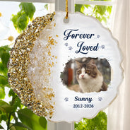 Custom Photo,Pet Memorial,Sympathetic,Pet Lovers,Memorial,Upload Full Photo - Custom Photo My Favorite Hello And My Hardest Goodbye - Personalized Resin Ornament
